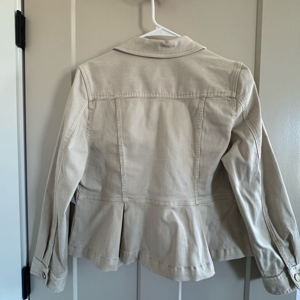 Liverpool Peplum Jacket Cappuccino Stripe - Picture 3 of 10